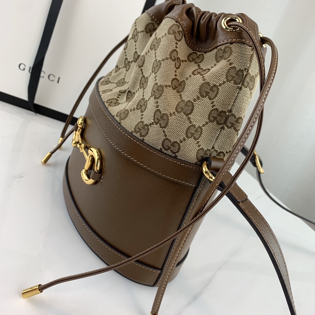 G*u*i 1955 horsebit bucket bag-22*25*12cm