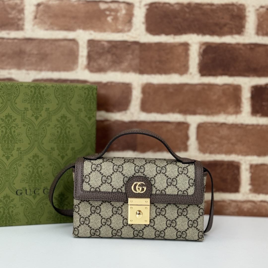 Gvc*1 ophidia mini bag in beige and ebony-18.5*11*5cm