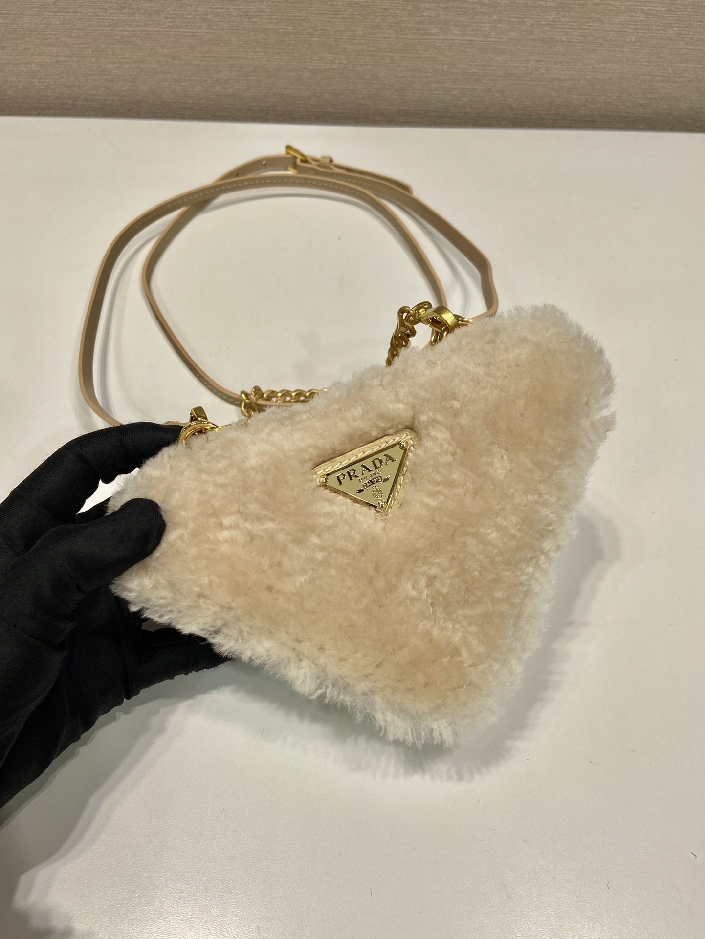 Pra*a 1nr015 double triangle bag -15*10*5cm