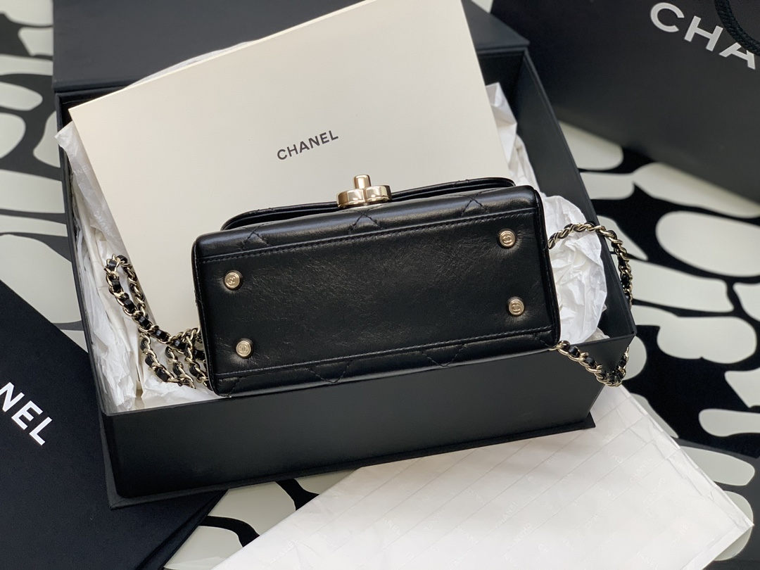 Ch@nel Vintage Box Bag-10.5*17*8CM