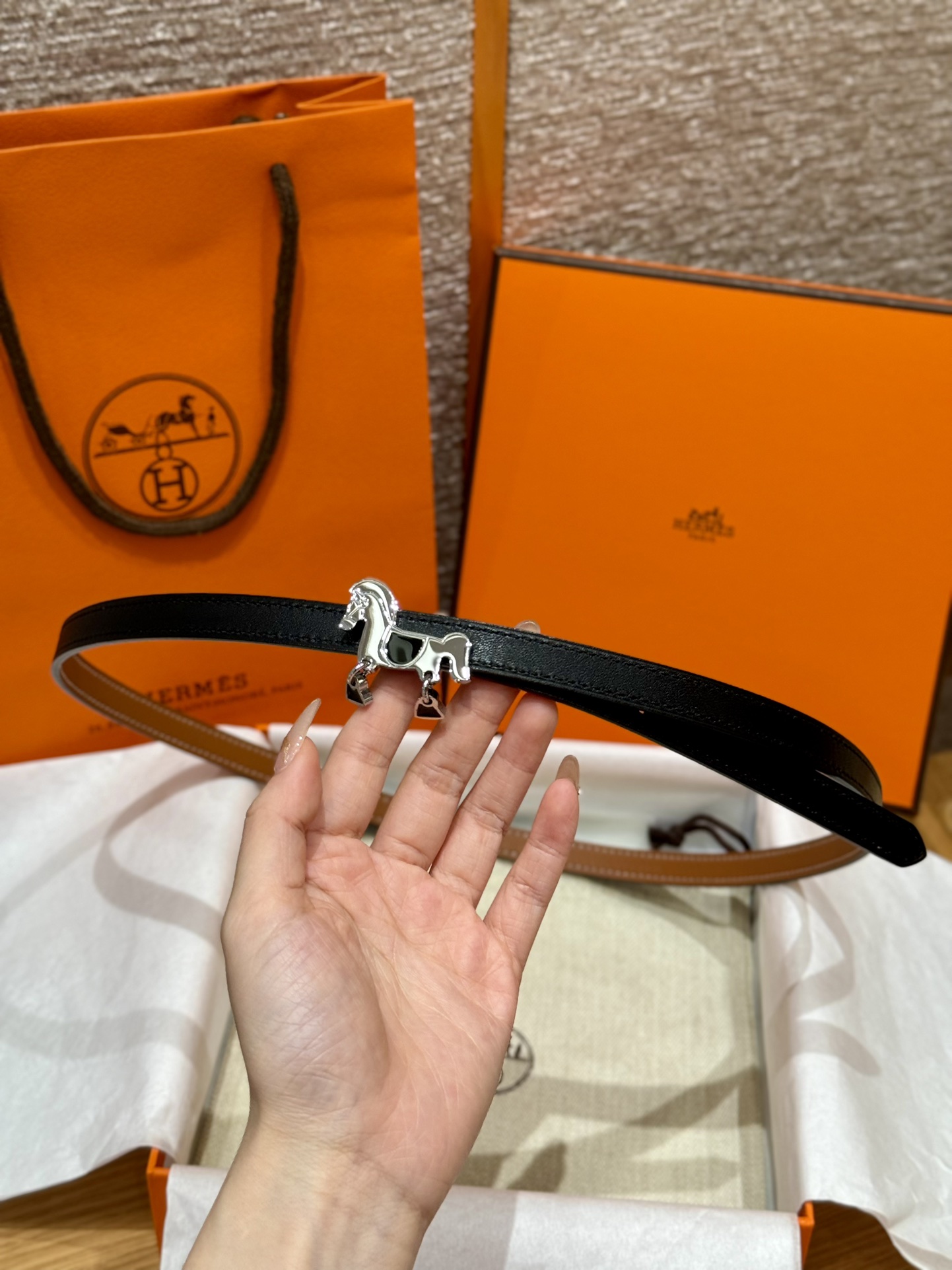 H**mes belt-1.3cm