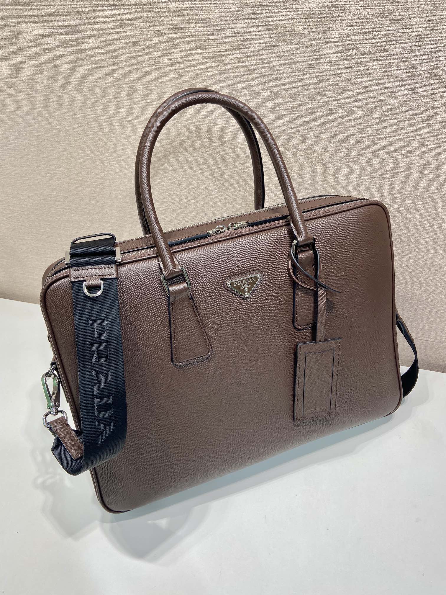 Pra*a | saffiano leather work bag-2ve022-36*28*6.5cm