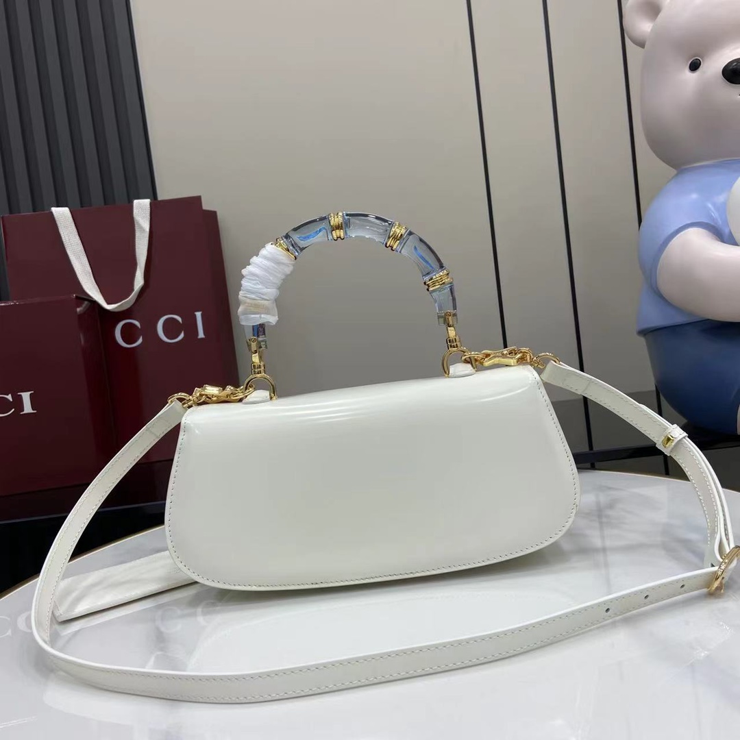 Gvc*1 bamboo diva bag in lilac leather -26.5*13*8cm