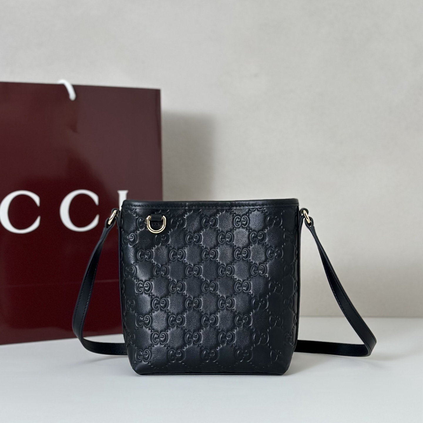 Guc-ci GG Emblem Tote Bag-16*18*8CM